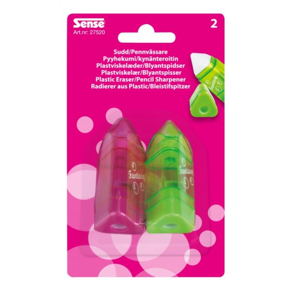 Taille-crayon avec gomme 2-P
