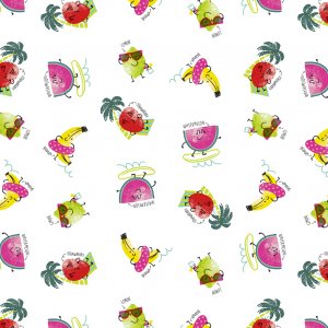 Toile cirée PVC Fruits en vacances Toile cirée PVC Fruits en vacances