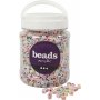 Perles lettres - Couleurs pastel - 6x6 mm - env.