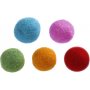 Perles de laine - couleurs vives - 64 pcs