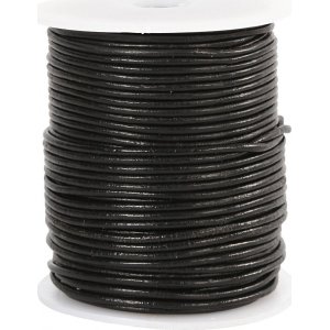 Cordon en cuir - noir - 2 mm - 50 m Cordon en cuir - noir - 2 mm - 50 m