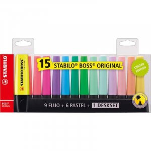 Stylos surligneurs Boss - paquet de 15 Stylos surligneurs Boss - paquet de 15