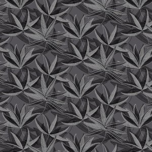 Toile cirée PVC Feuilles - Noir Toile cirée PVC Feuilles - Noir