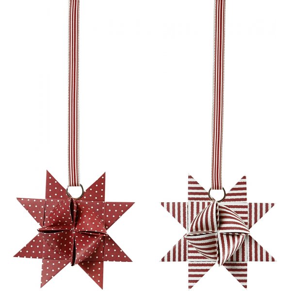 Bandes toiles - rouge - blanc - 6,5+11,5 cm - 60 bandes