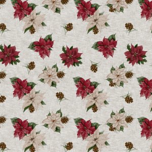 Toile cirée PVC Rose de Noël Toile cirée PVC Rose de Noël