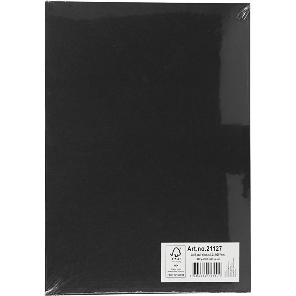 Carton coloré - noir - A4 - 180 g - 20 feuilles Carton coloré - noir - A4 - 180 g - 20 feuilles