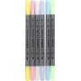 Marqueurs textiles - couleurs pastel - 6 pcs