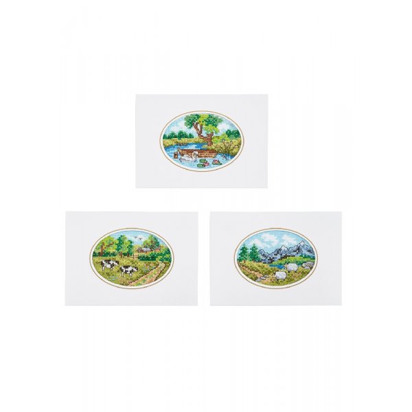 Kit de broderie Carte - Dans la nature 3-pack
