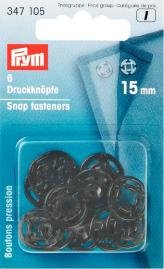 Boutons-pression (cousus) en plastique noir Boutons-pression (cousus) en plastique noir