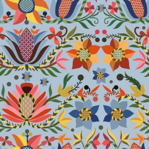 Jersey à motifs 150 cm - Hembygd Bleu Jersey à motifs 150 cm - Hembygd Bleu