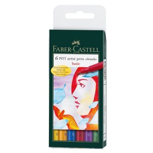 Set de stylos à dessin PITT Artist Brush Base - 6 stylos Set de stylos à dessin PITT Artist Brush Base - 6 stylos