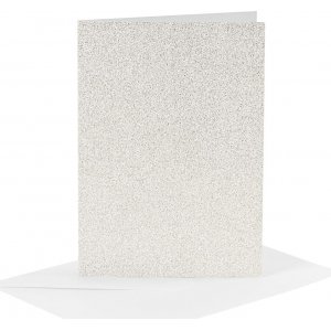 Cartes et enveloppes - blanc - paillettes - 11,5 x 16,5 cm - 4 sets Cartes et enveloppes - blanc - paillettes - 11,5 x 16,5 cm - 4 sets