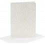 Cartes et enveloppes - blanc - paillettes - 11,5 x 16,5 cm - 4 sets