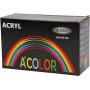 Peinture scolaire - Acrylique - couleurs mlanges - brillante - 10 x 100 ml