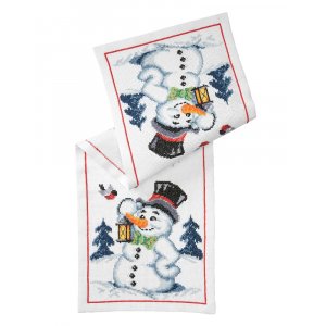 Kit de broderie Runner - Bonhomme de neige avec lanterne Kit de broderie Runner - Bonhomme de neige avec lanterne
