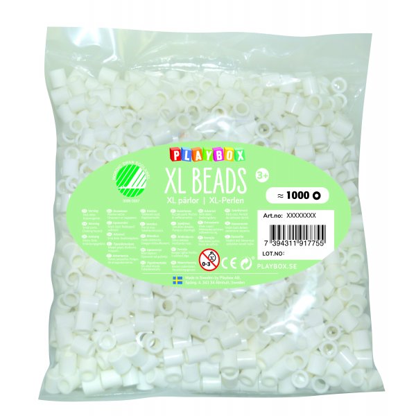 Perles tube XL - blanc - 1000 pcs
