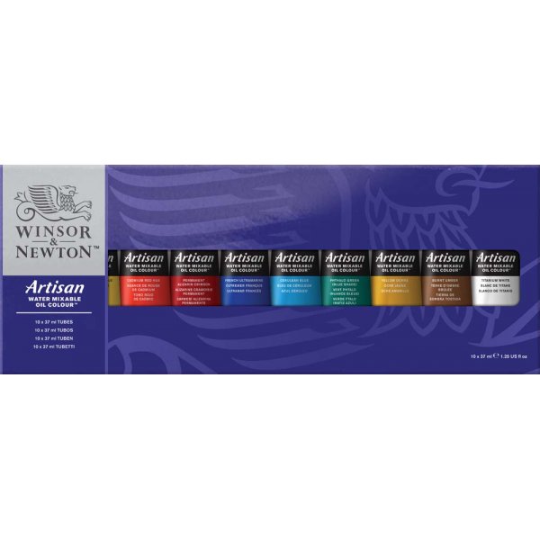 Peinture  l\\\'huile W&N Artisan Soluble  l\\\'eau - set 10x37 ml