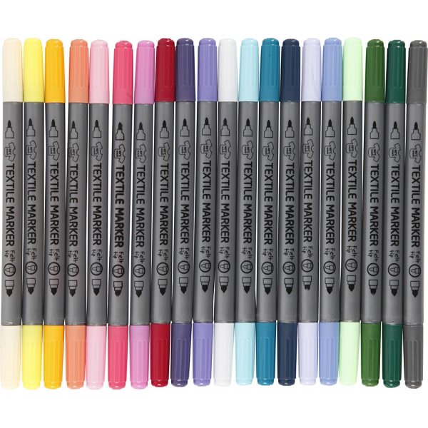 Marqueurs textiles - couleurs complémentaires - 20 pcs Marqueurs textiles - couleurs complémentaires - 20 pcs