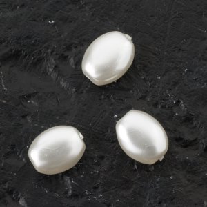 Perles de cire en verre Plates 8x6 mm Blanc - 20 pcs Perles de cire en verre Plates 8x6 mm Blanc - 20 pcs