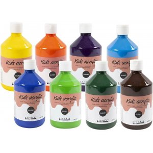 Peinture acrylique pour enfants Brillante - 8x500 ml Peinture acrylique pour enfants Brillante - 8x500 ml