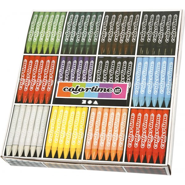 Crayons Colortime - couleurs mélangées - 12 x 24 pcs Crayons Colortime - couleurs mélangées - 12 x 24 pcs