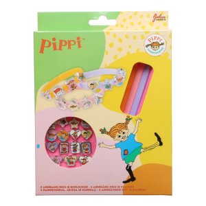 Ensemble de bracelets Fifi Brindacier - 3 bracelets avec 18 breloques
