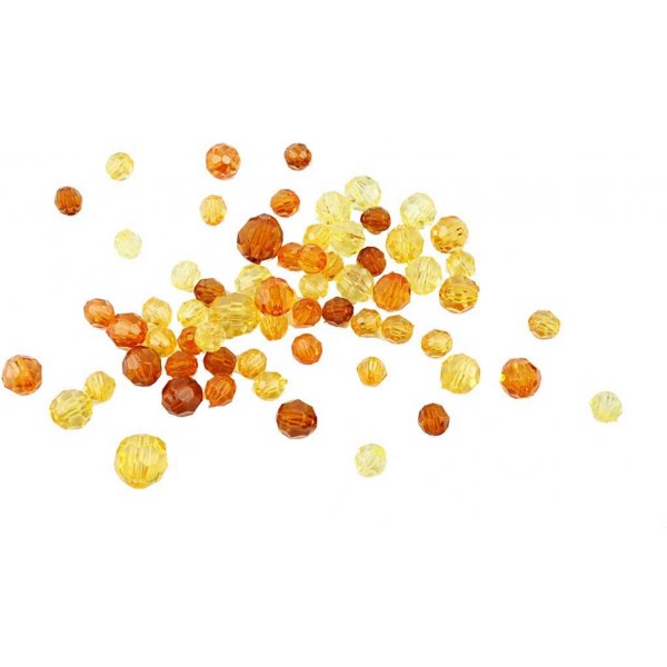 Perles en plastique  facettes Harmony - mixtes - jaune - 45 g