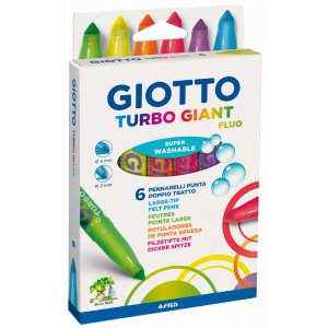 Feutres Giotto Turbo Giant Fluorescent - paquet de 6 Feutres Giotto Turbo Giant Fluorescent - paquet de 6