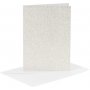Cartes et enveloppes - blanc - paillettes - 11,5 x 16,5 cm - 4 sets