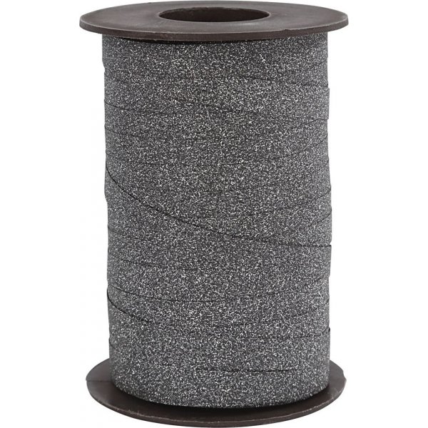 Cordon cadeau - noir - paillettes - 100 m