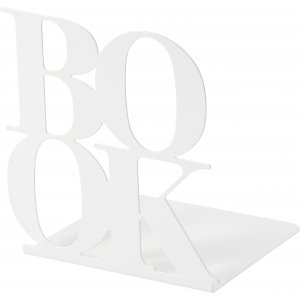 Serre-livres en m�tal blanc - Lot de 2