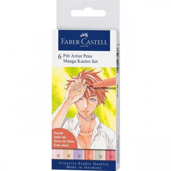 Set de stylos  dessin PITT Artist Brush Manga Kaoiro - 6 stylos
