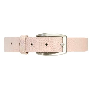 Ceinture en cuir de veau pour femme - Rose - 90 cm