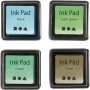 Tampon encreur - vert - vert clair - olive - aqua - 4 pcs