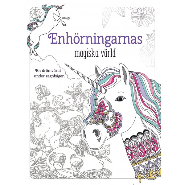 Livre de coloriage - Monde magique des licornes (blanc)