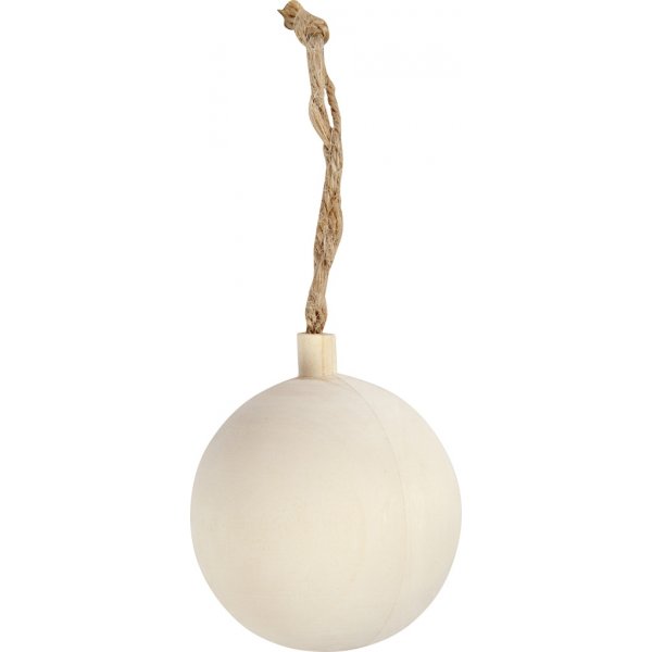 Boule de Nol en bois avec suspension - 5,5 cm
