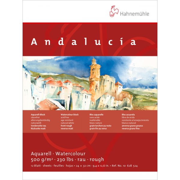 Bloc aquarelle Hahnemhle Andaluca 500g Grossier/Mat