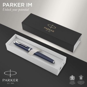 Stylo roller Parker IM - Bleu Mat CT Rollerball - Noir fin Stylo roller Parker IM - Bleu Mat CT Rollerball - Noir fin