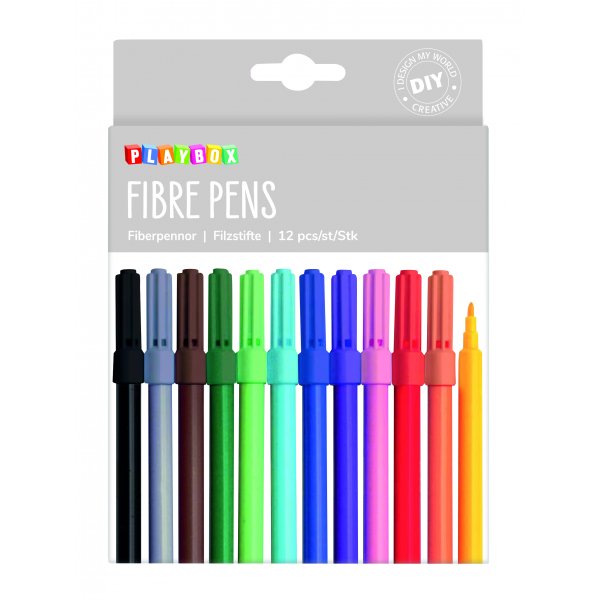 Stylo fibre 12 pcs étroit Stylo fibre 12 pcs étroit