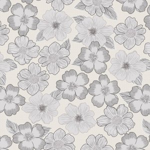 Toile cirée à motif floral - Grise Toile cirée à motif floral - Grise