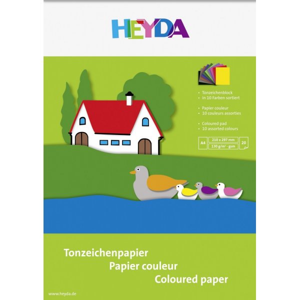 Bloc de papier color A4 130g - 20 pages