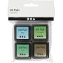 Tampon encreur - vert - vert clair - olive - aqua - 4 pcs