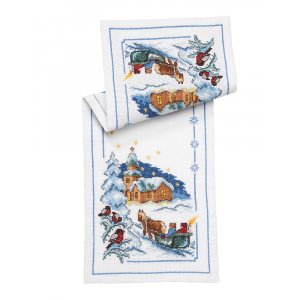 Kit de broderie Runner - Sur le chemin de Noël Kit de broderie Runner - Sur le chemin de Noël