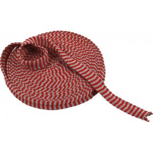 Tissu tricoté tubulaire - L22 mm - Noël rouge/gris - 10 m Tissu tricoté tubulaire - L22 mm - Noël rouge/gris - 10 m