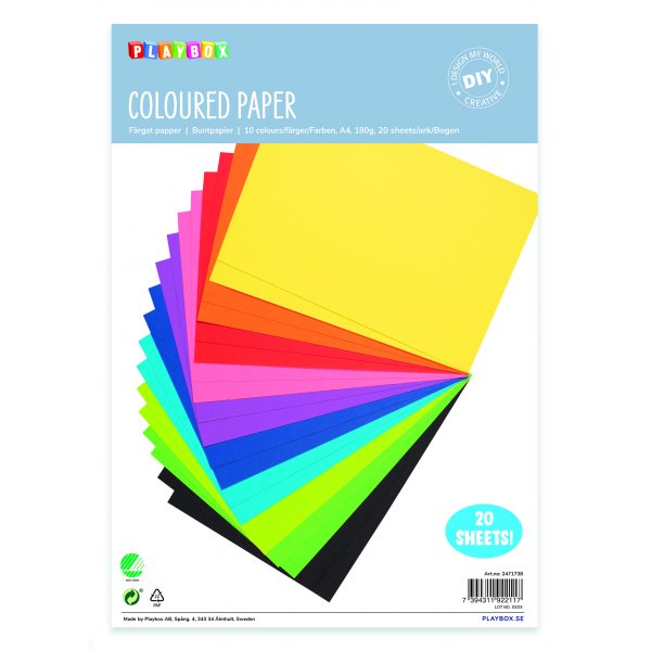 M�lange de papier A4 180g - 10 couleurs x 2 pcs