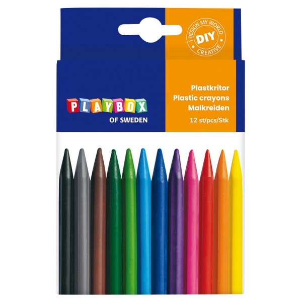 Crayons de couleur en plastique 12 pcs