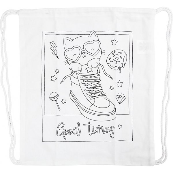 Sac de sport - blanc - chat dans les chaussures Sac de sport - blanc - chat dans les chaussures