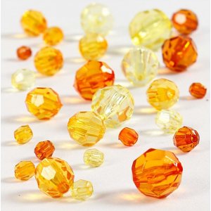Perles en plastique à facettes Harmony - mixtes - jaune - 45 g Perles en plastique à facettes Harmony - mixtes - jaune - 45 g