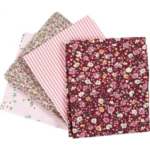 Tissu patchwork - rose - 4 pcs Tissu patchwork - rose - 4 pcs