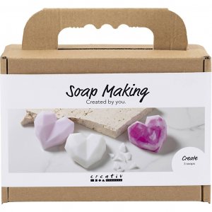 Kit de fabrication de savon DIY miniature en forme de c?ur, 3 pièces roses Kit de fabrication de savon DIY miniature en forme de c?ur, 3 pièces roses